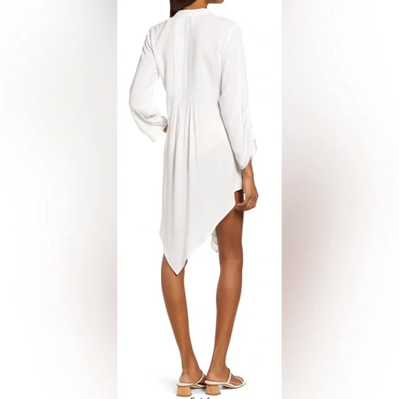 Area Stars Handkerchief Hem White long sleeve Mini Dress Size Medium (8-10) NWT - Picture 3 of 14